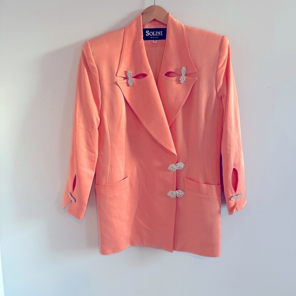 Solini Vintage Women's Blazer, Rhinestone Accents, Size 10, Offers Welcome